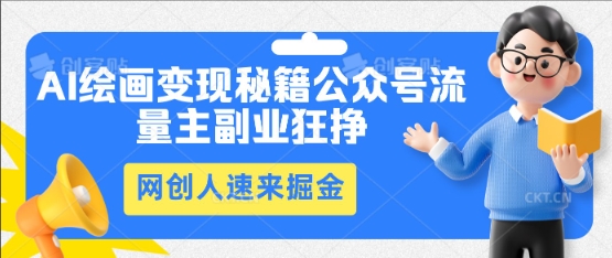 AI绘画变现秘籍:公众号流量主副业狂挣,网创人速来掘金-轻创资源网