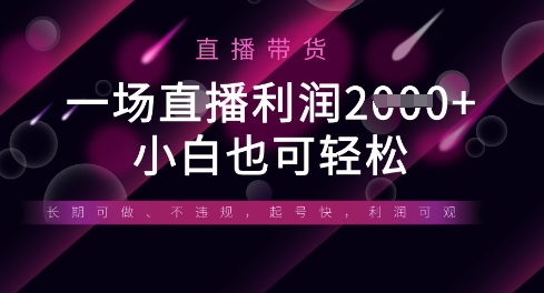 半无人直播带货,一场利润数张,适合所有平台玩法,小白也可轻松-轻创资源网